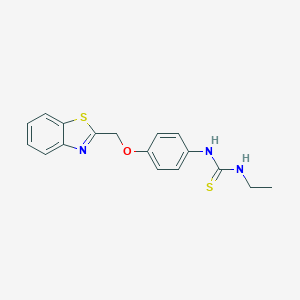 molecular formula C17H17N3OS2 B282630 N-[4-(1,3-benzothiazol-2-ylmethoxy)phenyl]-N'-ethylthiourea 