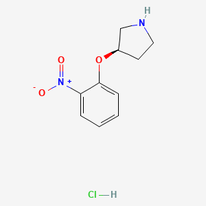 molecular formula C10H13ClN2O3 B2826302 (R)-3-(2-硝基苯氧基)吡咯啉盐酸盐 CAS No. 1286207-33-7