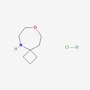 molecular formula C8H16ClNO B2826304 8-Oxa-5-azaspiro[3.6]decane;hydrochloride CAS No. 2287302-08-1