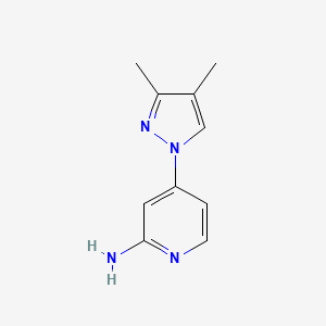 molecular formula C10H12N4 B2826306 4-(3,4-二甲基-1H-吡唑-1-基)吡啶-2-胺 CAS No. 2137645-24-8