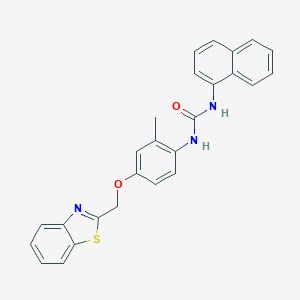 molecular formula C26H21N3O2S B282631 N-[4-(1,3-benzothiazol-2-ylmethoxy)-2-methylphenyl]-N'-(1-naphthyl)urea 