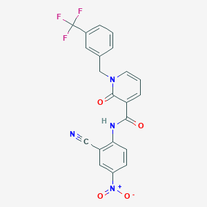 molecular formula C21H13F3N4O4 B2826315 N-(2-氰基-4-硝基苯基)-2-氧代-1-(3-(三氟甲基)苯甲基)-1,2-二氢吡啶-3-甲酰胺 CAS No. 941903-74-8