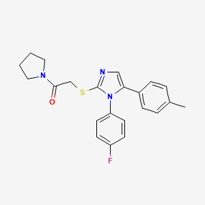 2-((1-(4-fluorophenyl)-5-(p-tolyl)-1H-imidazol-2-yl)thio)-1-(pyrrolidin-1-yl)ethanone