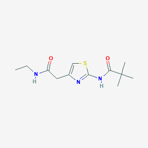 molecular formula C12H19N3O2S B2826322 N-(4-(2-(ethylamino)-2-oxoethyl)thiazol-2-yl)pivalamide CAS No. 921775-87-3