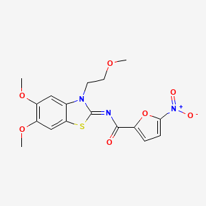 (Z)-N-(5,6-dimethoxy-3-(2-methoxyethyl)benzo[d]thiazol-2(3H)-ylidene)-5-nitrofuran-2-carboxamide