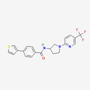 4-(thiophen-3-yl)-N-(1-(5-(trifluoromethyl)pyridin-2-yl)pyrrolidin-3-yl)benzamide