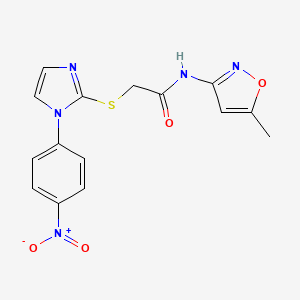 N-(5-methylisoxazol-3-yl)-2-((1-(4-nitrophenyl)-1H-imidazol-2-yl)thio)acetamide