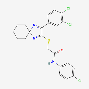 N-(4-chlorophenyl)-2-((3-(3,4-dichlorophenyl)-1,4-diazaspiro[4.5]deca-1,3-dien-2-yl)thio)acetamide
