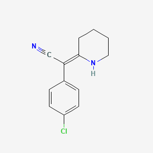 molecular formula C13H13ClN2 B2826349 (2E)-(4-chlorophenyl)(piperidin-2-ylidene)acetonitrile CAS No. 245760-52-5
