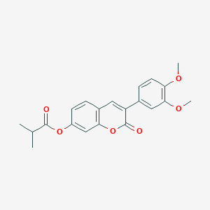 molecular formula C21H20O6 B2826353 3-(3,4-二甲氧基苯基)-2-氧代-2H-香豆素-7-基-2-甲基丙酸酯 CAS No. 869080-20-6