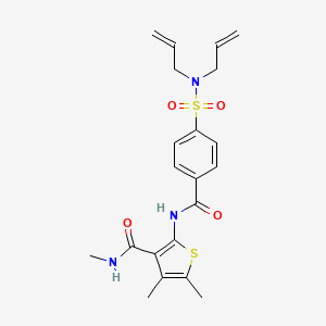 molecular formula C21H25N3O4S2 B2826355 2-(4-(N,N-二烯基磺酰基)苯甲酰胺)-N,4,5-三甲基噻吩-3-甲酰胺 CAS No. 896296-38-1