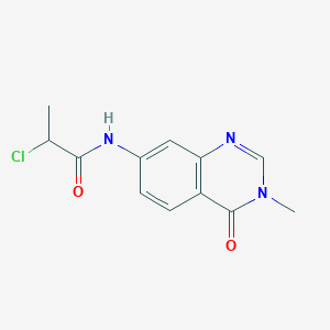 molecular formula C12H12ClN3O2 B2826361 2-Chloro-N-(3-methyl-4-oxoquinazolin-7-yl)propanamide CAS No. 2411217-50-8