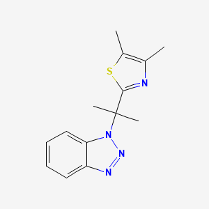 molecular formula C14H16N4S B2826365 2-[2-(Benzotriazol-1-yl)propan-2-yl]-4,5-dimethyl-1,3-thiazole CAS No. 303756-88-9