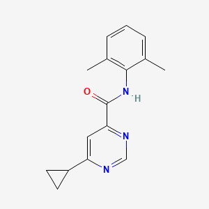 molecular formula C16H17N3O B2826382 6-Cyclopropyl-N-(2,6-dimethylphenyl)pyrimidine-4-carboxamide CAS No. 2380142-78-7