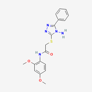 molecular formula C18H19N5O3S B2826384 2-[(4-amino-5-phenyl-4H-1,2,4-triazol-3-yl)sulfanyl]-N-(2,4-dimethoxyphenyl)acetamide CAS No. 880802-36-8