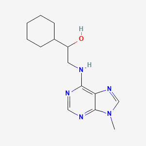 molecular formula C14H21N5O B2826388 1-Cyclohexyl-2-[(9-methylpurin-6-yl)amino]ethanol CAS No. 2380009-73-2