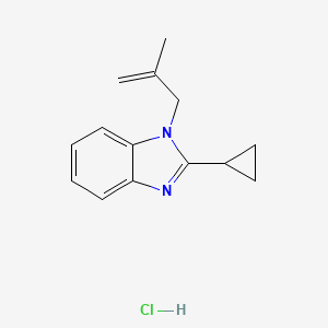 molecular formula C14H17ClN2 B2826389 2-环丙基-1-(2-甲基丙烯基)-1H-苯并[d]咪唑 盐酸盐 CAS No. 1215512-44-9