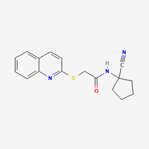 molecular formula C17H17N3OS B2826390 N-(1-cyanocyclopentyl)-2-quinolin-2-ylsulfanylacetamide CAS No. 1038106-90-9