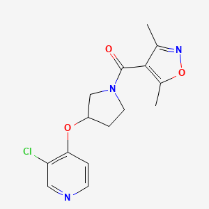 molecular formula C15H16ClN3O3 B2826391 (3-((3-Chloropyridin-4-yl)oxy)pyrrolidin-1-yl)(3,5-dimethylisoxazol-4-yl)methanone CAS No. 2034315-15-4