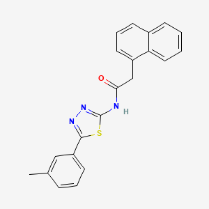 molecular formula C21H17N3OS B2826393 2-(naphthalen-1-yl)-N-(5-(m-tolyl)-1,3,4-thiadiazol-2-yl)acetamide CAS No. 392241-49-5