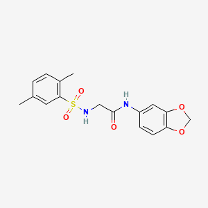N-(1,3-benzodioxol-5-yl)-2-[(2,5-dimethylphenyl)sulfonylamino]acetamide