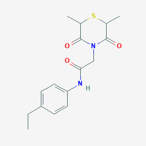 molecular formula C16H20N2O3S B2826404 2-(2,6-dimethyl-3,5-dioxothiomorpholin-4-yl)-N-(4-ethylphenyl)acetamide CAS No. 868215-48-9