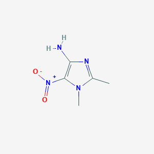 molecular formula C5H8N4O2 B2826415 1,2-dimethyl-5-nitro-1H-imidazol-4-amine CAS No. 21677-56-5