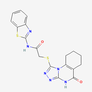 N-(benzo[d]thiazol-2-yl)-2-((5-oxo-4,5,6,7,8,9-hexahydro-[1,2,4]triazolo[4,3-a]quinazolin-1-yl)thio)acetamide