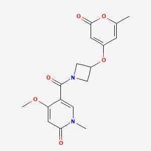 4-methoxy-1-methyl-5-(3-((6-methyl-2-oxo-2H-pyran-4-yl)oxy)azetidine-1-carbonyl)pyridin-2(1H)-one