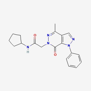 molecular formula C19H21N5O2 B2826431 N-环戊基-2-(4-甲基-7-氧代-1-苯基-1H-吡唑并[3,4-d]嘧啶-6(7H)-基)乙酰胺 CAS No. 955781-04-1