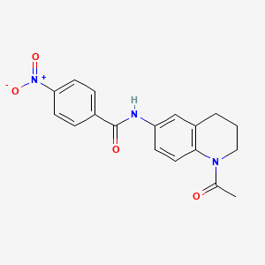 molecular formula C18H17N3O4 B2826432 N-(1-乙酰-3,4-二氢-2H-喹啉-6-基)-4-硝基苯甲酰胺 CAS No. 941870-86-6
