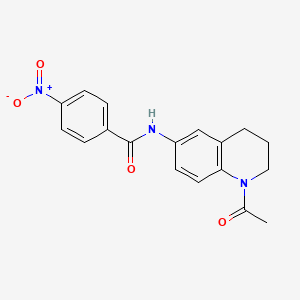 molecular formula C18H17N3O4 B2826432 N-(1-acetyl-1,2,3,4-tetrahydroquinolin-6-yl)-4-nitrobenzamide CAS No. 941870-86-6