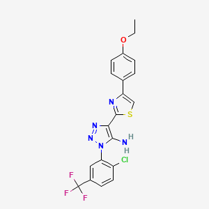 molecular formula C20H15ClF3N5OS B2826437 1-[2-chloro-5-(trifluoromethyl)phenyl]-4-[4-(4-ethoxyphenyl)-1,3-thiazol-2-yl]-1H-1,2,3-triazol-5-amine CAS No. 1207015-55-1