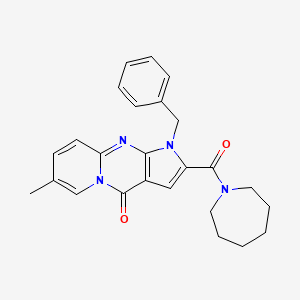 molecular formula C25H26N4O2 B2826440 2-(azepane-1-carbonyl)-1-benzyl-7-methylpyrido[1,2-a]pyrrolo[2,3-d]pyrimidin-4(1H)-one CAS No. 900290-12-2