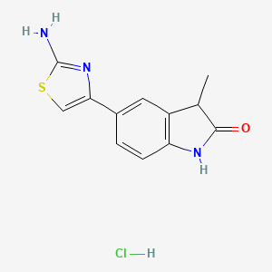 molecular formula C12H12ClN3OS B2826449 5-(2-氨基-1,3-噻唑-4-基)-3-甲基-2,3-二氢-1H-吲哚-2-酮盐酸盐 CAS No. 2171878-15-0