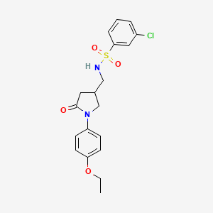 3-chloro-N-((1-(4-ethoxyphenyl)-5-oxopyrrolidin-3-yl)methyl)benzenesulfonamide