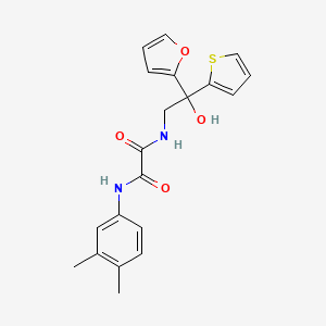 molecular formula C20H20N2O4S B2826462 N1-(3,4-二甲氧基苯基)-N2-(2-(呋喃-2-基)-2-羟基-2-(噻吩-2-基)乙基)草酰胺 CAS No. 1902989-33-6