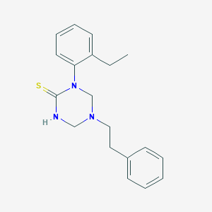 molecular formula C19H23N3S B282647 1-(2-Ethylphenyl)-5-(2-phenylethyl)-1,3,5-triazinane-2-thione 