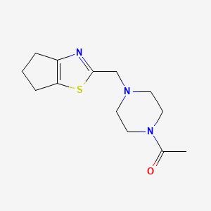 molecular formula C13H19N3OS B2826470 1-(4-((5,6-dihydro-4H-cyclopenta[d]thiazol-2-yl)methyl)piperazin-1-yl)ethanone CAS No. 1171099-30-1