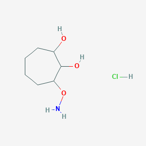 molecular formula C7H16ClNO3 B2826475 3-Aminooxycycloheptane-1,2-diol;hydrochloride CAS No. 2470440-90-3
