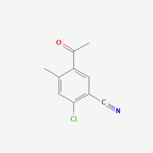 molecular formula C10H8ClNO B2826477 5-Acetyl-2-chloro-4-methylbenzonitrile CAS No. 1260763-37-8