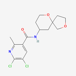 5,6-dichloro-N-{2,6-dioxaspiro[4.5]decan-9-yl}-2-methylpyridine-3-carboxamide