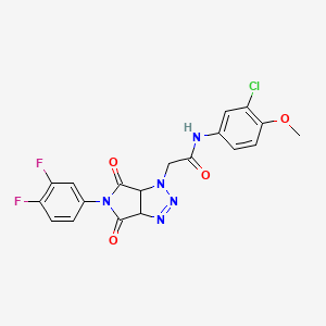 N-(3-chloro-4-methoxyphenyl)-2-[5-(3,4-difluorophenyl)-4,6-dioxo-4,5,6,6a-tetrahydropyrrolo[3,4-d][1,2,3]triazol-1(3aH)-yl]acetamide