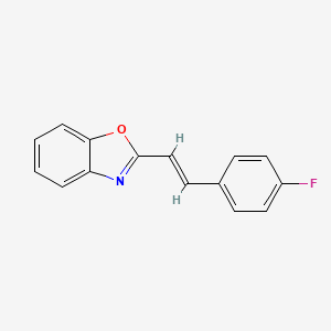 molecular formula C15H10FNO B2826491 2-[(E)-2-(4-fluorophenyl)ethenyl]-1,3-benzoxazole CAS No. 144154-58-5