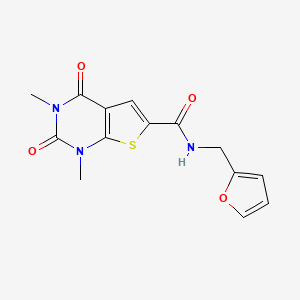 N-(furan-2-ylmethyl)-1,3-dimethyl-2,4-dioxo-1,2,3,4-tetrahydrothieno[2,3-d]pyrimidine-6-carboxamide