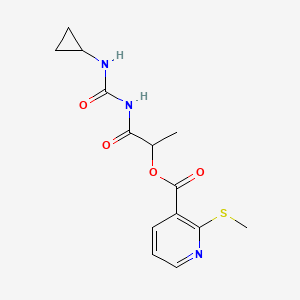 molecular formula C14H17N3O4S B2826504 1-[(Cyclopropylcarbamoyl)amino]-1-oxopropan-2-yl 2-(methylsulfanyl)pyridine-3-carboxylate CAS No. 1208487-60-8