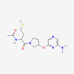 N-(1-(3-((6-(dimethylamino)pyrazin-2-yl)oxy)pyrrolidin-1-yl)-4-(methylthio)-1-oxobutan-2-yl)acetamide