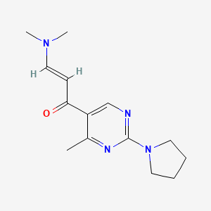 molecular formula C14H20N4O B2826512 (2E)-3-(dimethylamino)-1-[4-methyl-2-(pyrrolidin-1-yl)pyrimidin-5-yl]prop-2-en-1-one CAS No. 1219590-39-2