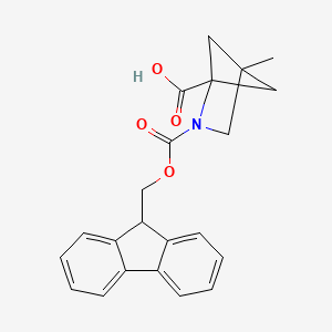 molecular formula C22H21NO4 B2826514 2-(((9H-芴-9-基)甲氧基)羰基)-4-甲基-2-氮杂双环[2.1.1]己烷-1-甲酸 CAS No. 2002257-09-0