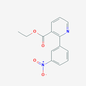 molecular formula C14H12N2O4 B2826515 乙酸乙酯-2-(3-硝基苯基)吡啶-3-甲酸酯 CAS No. 2244083-82-5